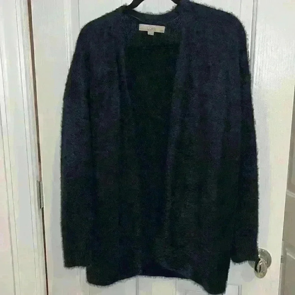 Loft cardigan black fuzzy warm - Picture 1 of 5